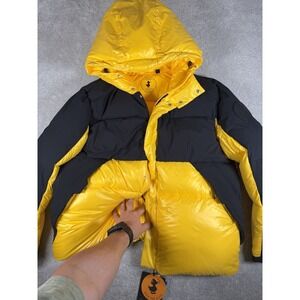 Save The Duck Luma Hooded Puffer Yellow/Black Unisex Jacket XL D3790U-LUMA9-1722